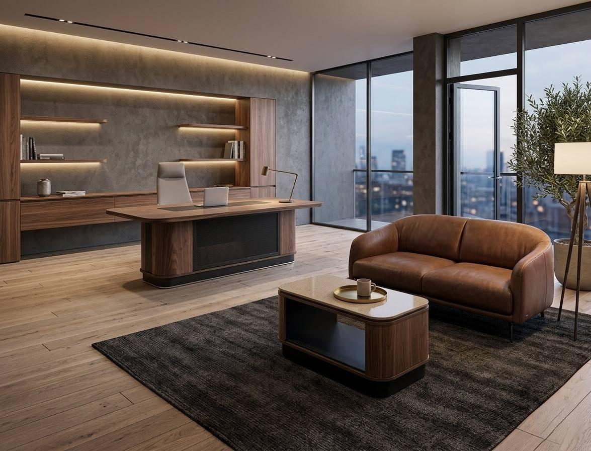 Designer office set Exclusive wooden table Designer coffee tables 2 pieces