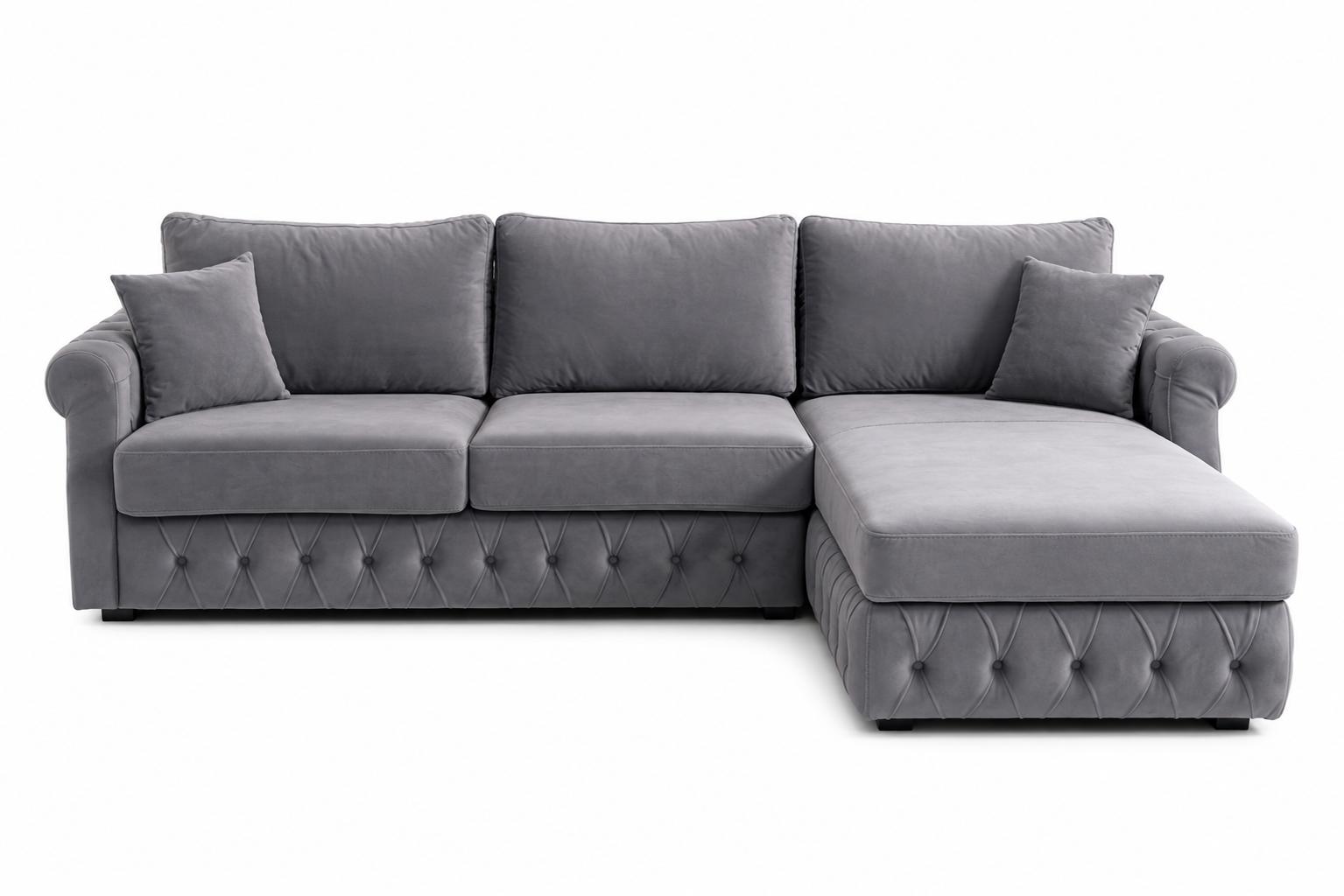 Modern corner sofa L shape luxury Chesterfield Italian upholstered furniture