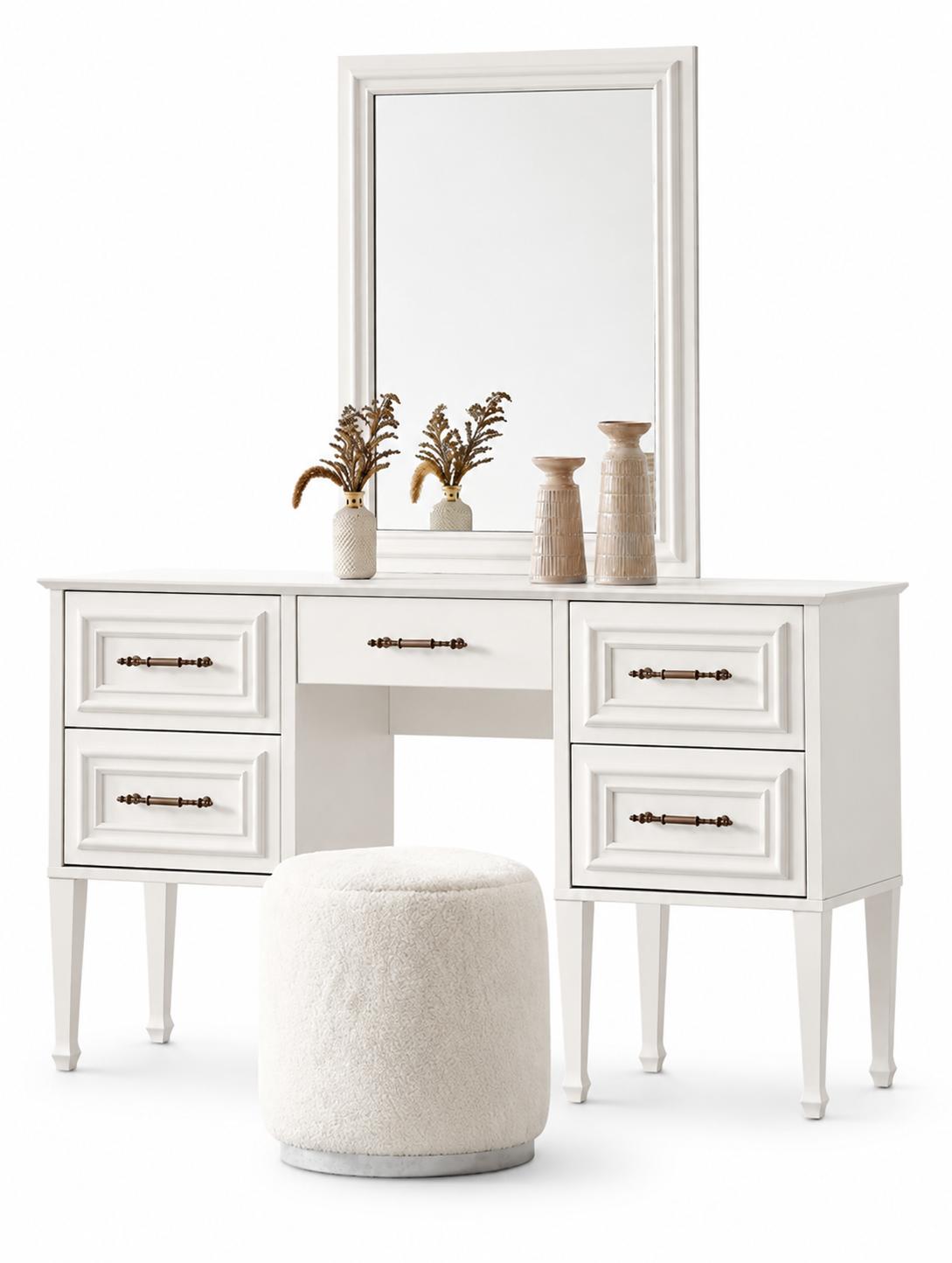Exclusive modern dressing table with mirror and spacious drawers