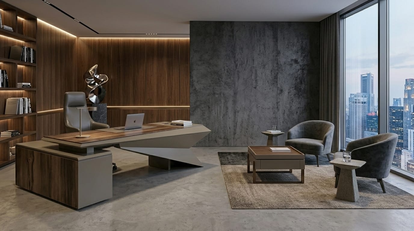 Design Office Set Modern Desk Coffee Table Workplace