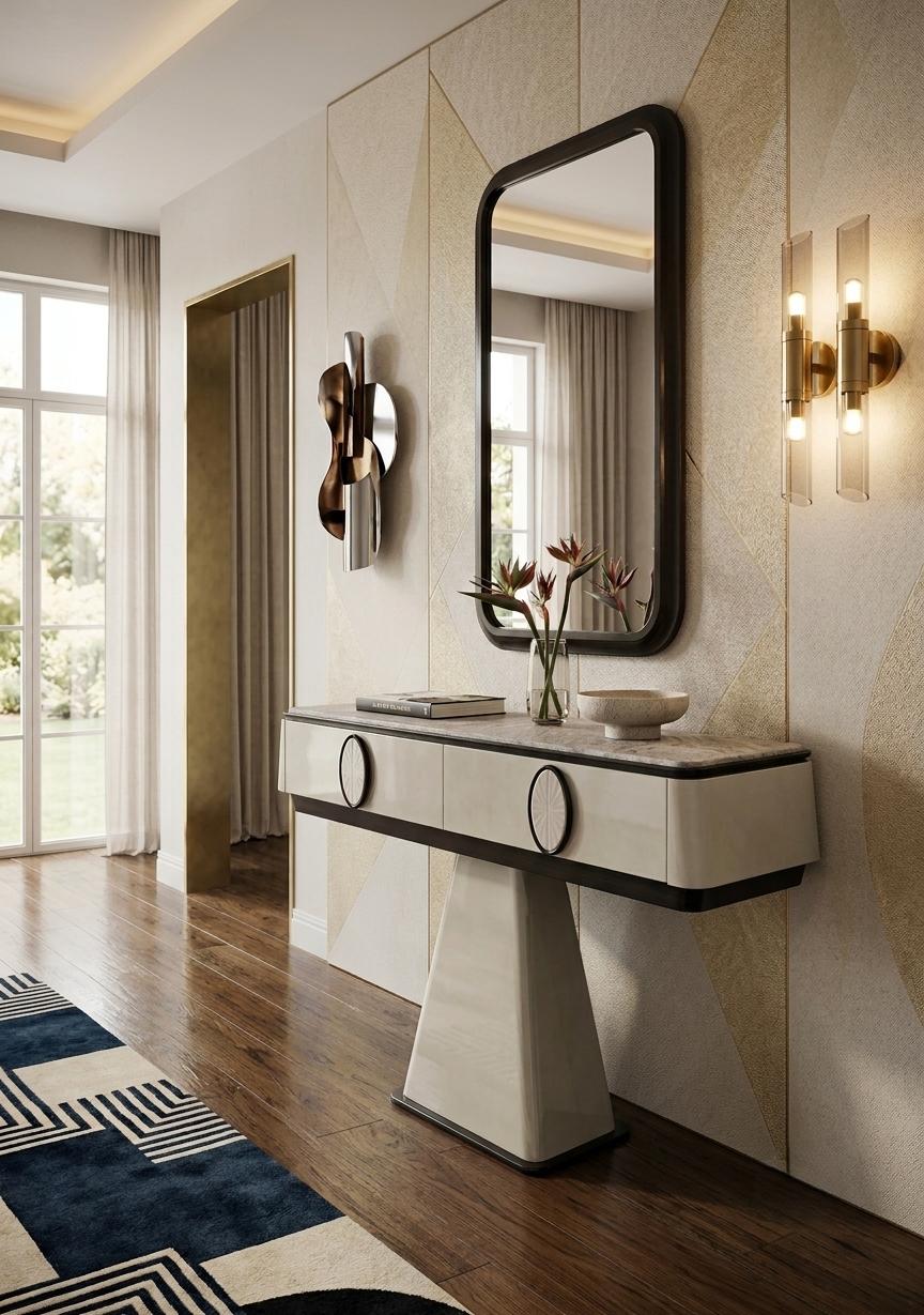 Konsole mit Spiegel Hochwertig Elegant Modern Langlebig Robust Zeitlos