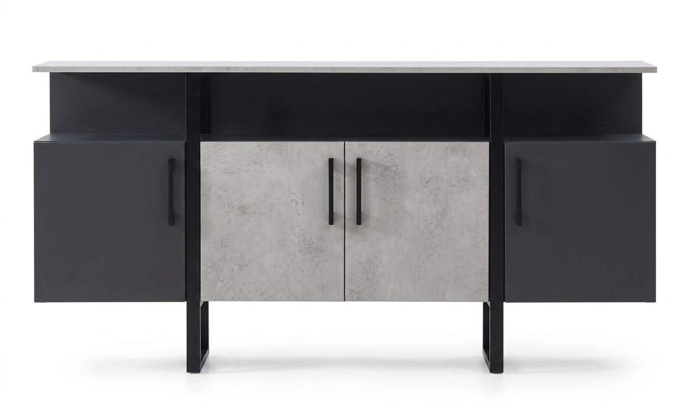 Grauer Schrank für das Arbeitszimmer Büro Holzschrank Designerschrank