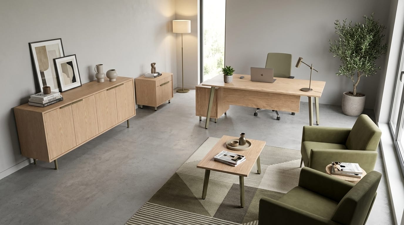 Desk set with sideboard chest of drawers coffee table modern