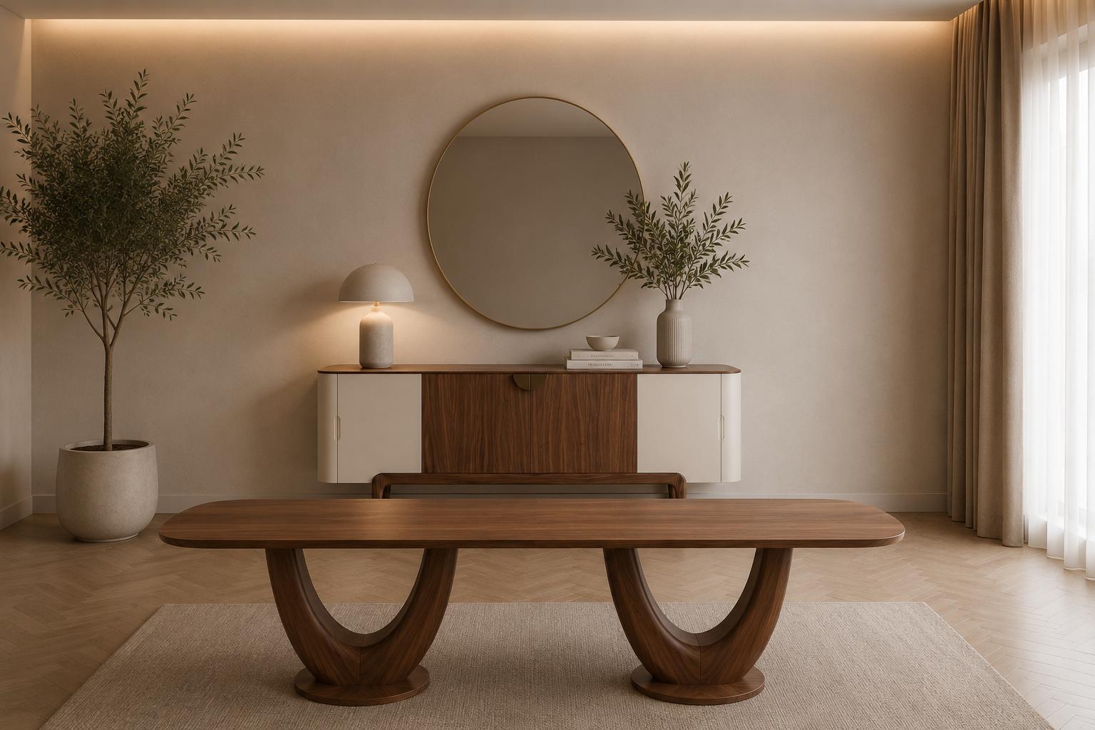 Luxurious dining room set with dining table & sideboard