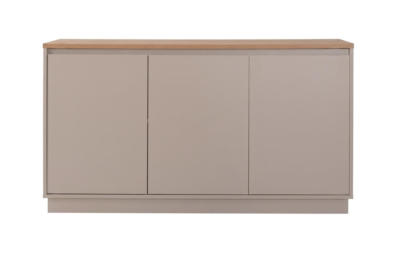 Beigefarbene 3-türige Konsole Holzkonsole moderner Stil Wohnzimmermöbel