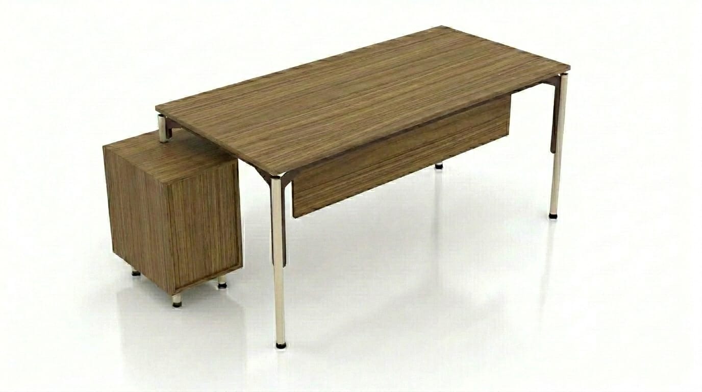 Elegantes Set Braun Schreibtisch Kommode Arbeitszimmer Modern