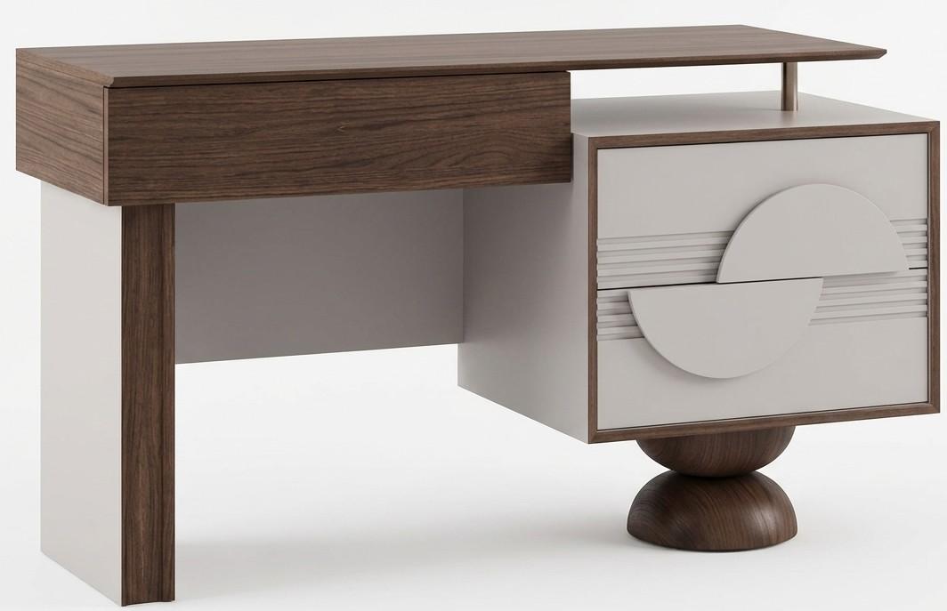 Moderner Brauner Schminktisch Holz Metall Kosmetiktisch Elegantes