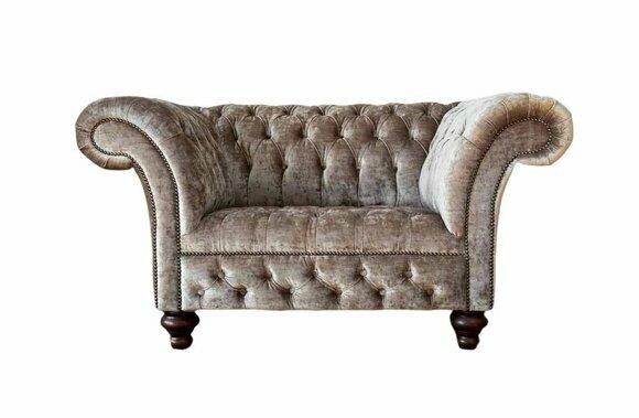 Chesterfield armchair couch 1 seater sofa textile fabric couches upholstery new