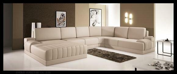 Designer Upholstered Leather Sofa Couch U-Form Modern Living UForm Sofa 5025_2