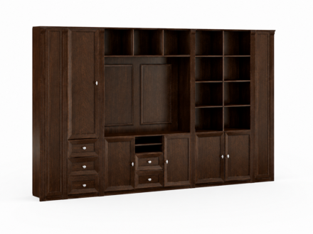 Brown Stylish Office Cabinet Solid Wood Designer Corner Cabinets Wooden Furniture