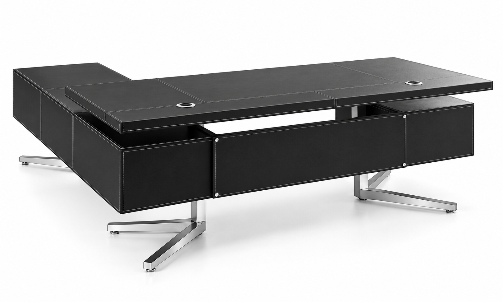 Modern Work Desk made of MDF & Stainless Steel in Elegant Wood Look Ready SOFORT