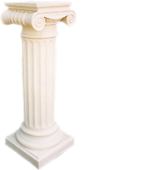 Decorative acrylic/stucco floor stand in antique greek ionic column style, 100cm height