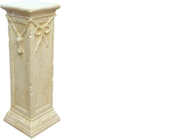 Design floor stand in antique column style with natural obsolescence imitation, 75cm height