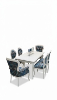 Designer 4x set classic chesterfield wooden chairs soft backrests & seats