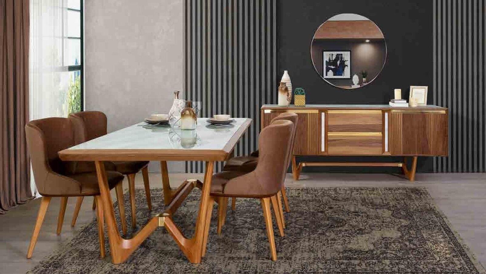 Dining table table 6-piece set new dining table 4x chairs chair dining room set