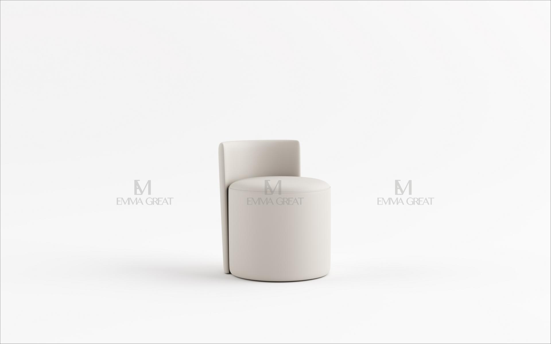 Modern Dressing Table Upholstered Chair Dressing Table Stool White Chair with Backrest Luxury