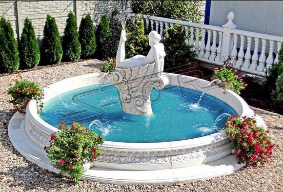 Garden figure for "Fontaine" 192cm pond figure people cast stone garden decoration 201108