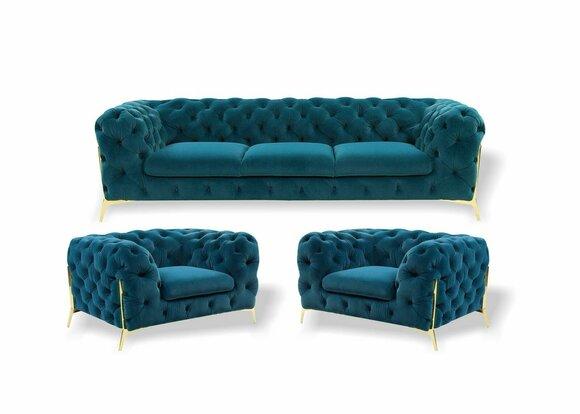Chesterfield Designe sofa set 311 seat sofa couch fabric set upholstery set