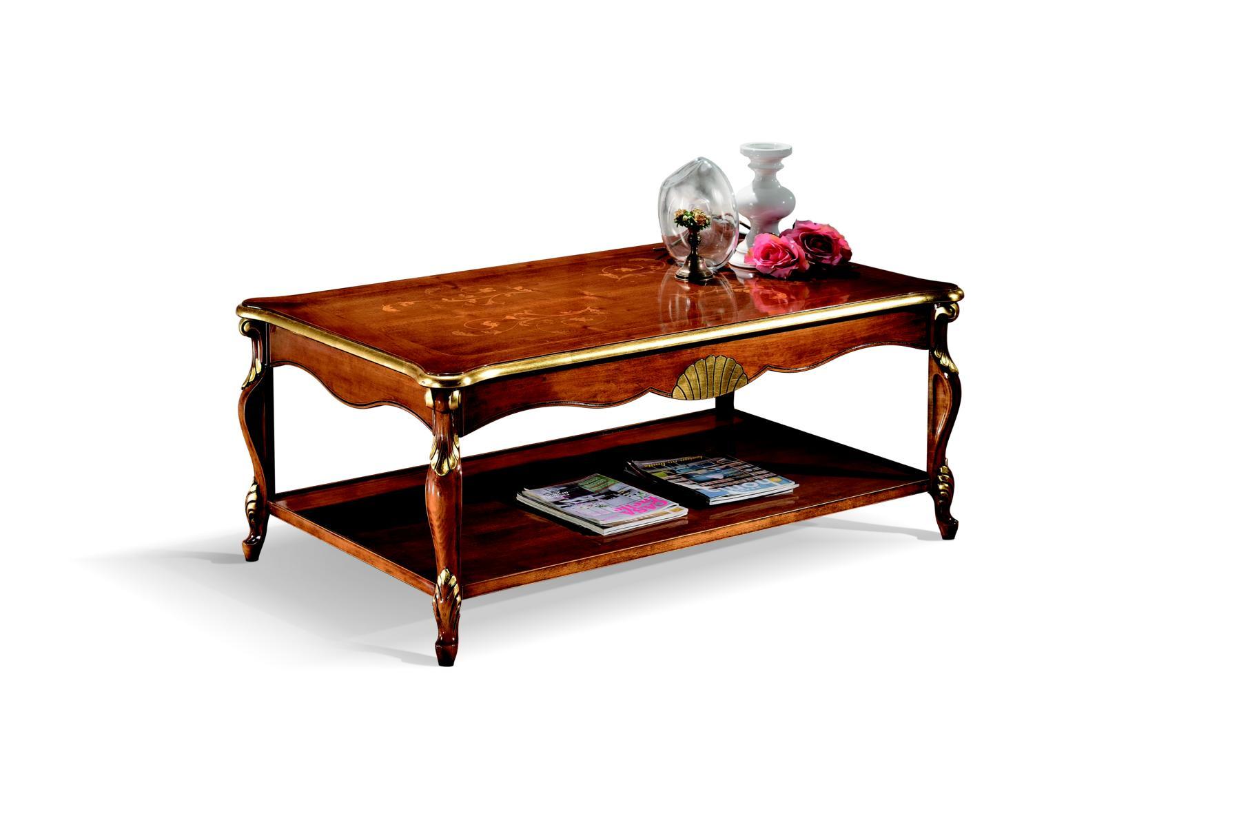 Design wooden Italian furniture baroque style brown coffee table living room table new