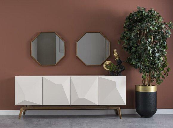 Modern dining room furniture design sideboard with 2x mirror furnishings