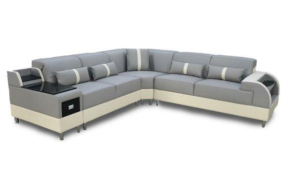 Corner sofa L-shape sofa couch design upholstery modern corner set grey