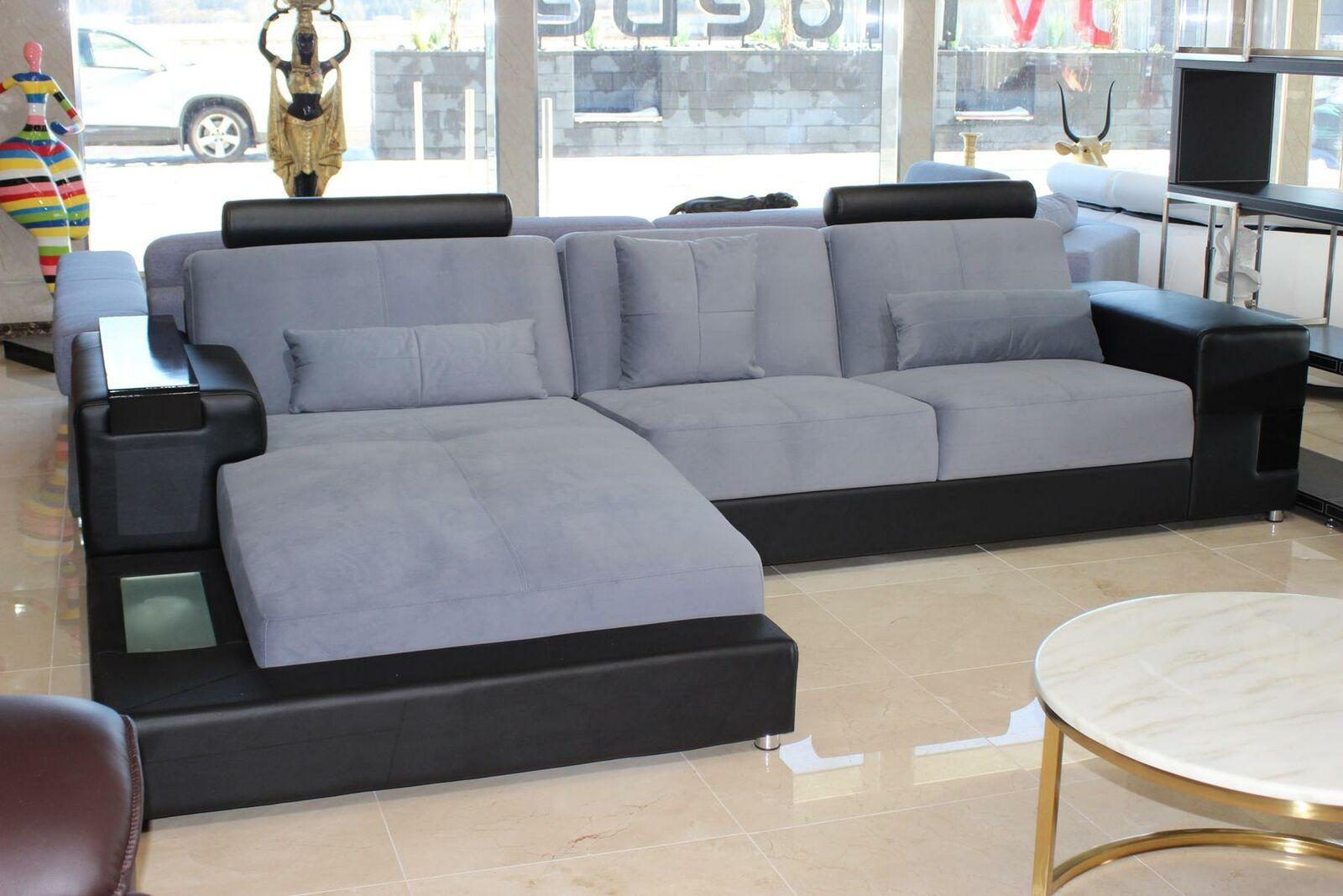 Designer Sofa Corner Sofa Leather Textile Upholstery Living Room Set L Shape On Stock