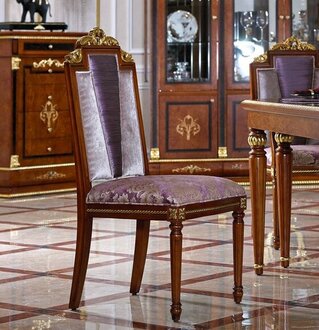 Dining room design wooden chair baroque rococo E38 1x armchair On Stock