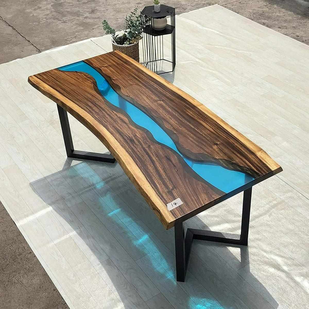 Epoxy Resin Coffee Table River Table Real Wood Solid Tables 120x60 River Table