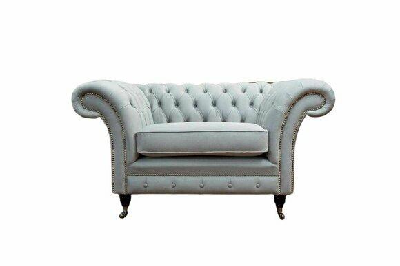 Armchair upholstery sofa textile Chesterfield couches 1 seater one-seater grey