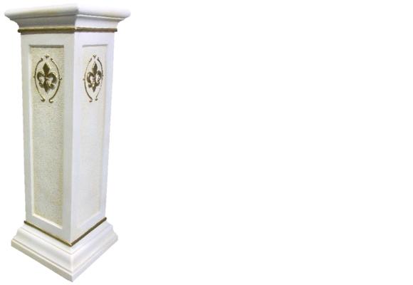 Classic style acrylic/stucco floor stand with fleur-de-lis symbol 75 cm height model - 1064