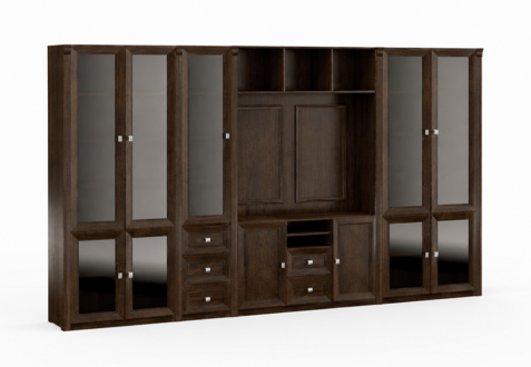 Designer brown office cabinet luxurious glass door cabinet modern furniture