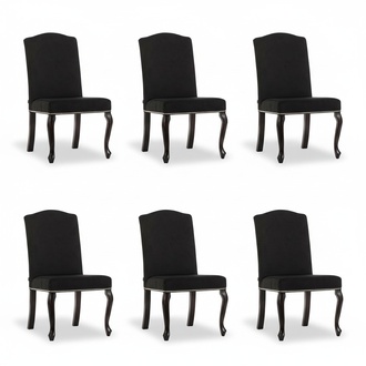 6x Chesterfield design upholstered chair set chairs textile seat complete set