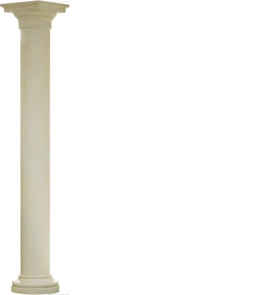 Decorative high column in antique greek dionic order style, 300cm height