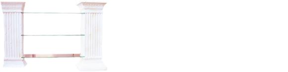 Decorative side columns in antique Greek order style with natural ageing for 3-glass shelves, model - 1842