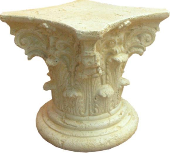 Decorative floor stand in antique greek corinthian column style with natural obsolescence imitation 50,5 cm height, model - 1630