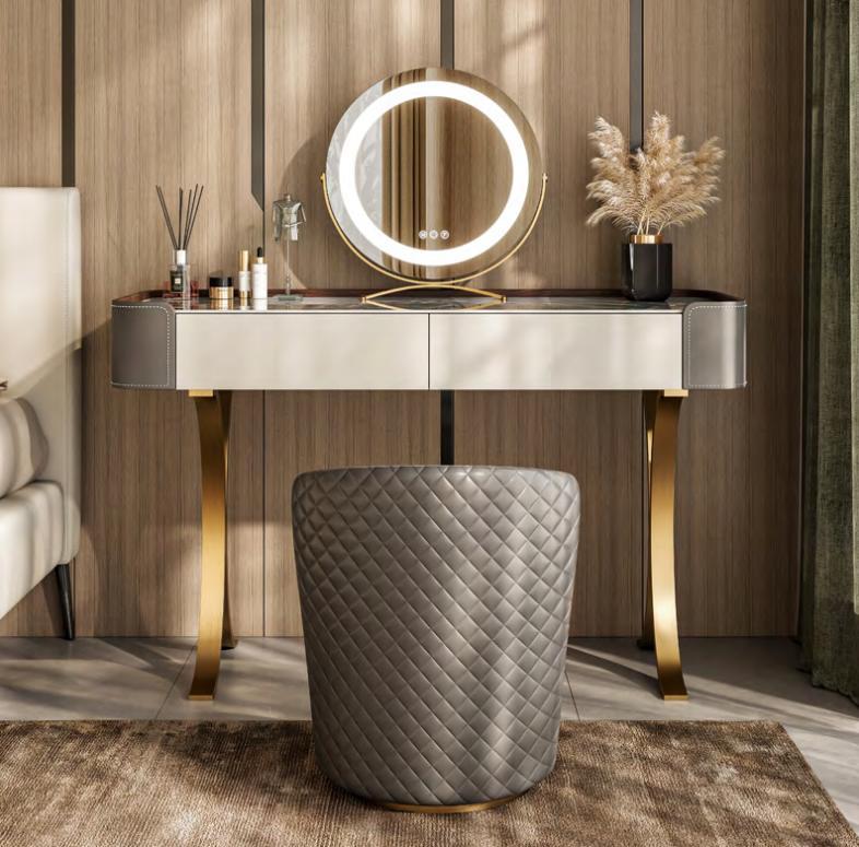 Beige Dressing Table Designer Dressing Tables Luxury Drawers Wooden Furniture
