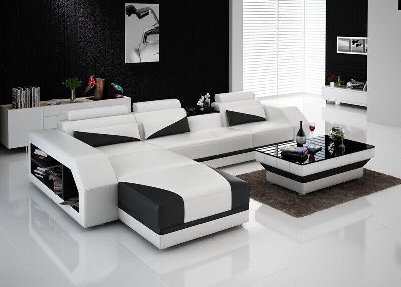 Leather sofa with USB, living area corner sofa corner set design modern sofa G8018B