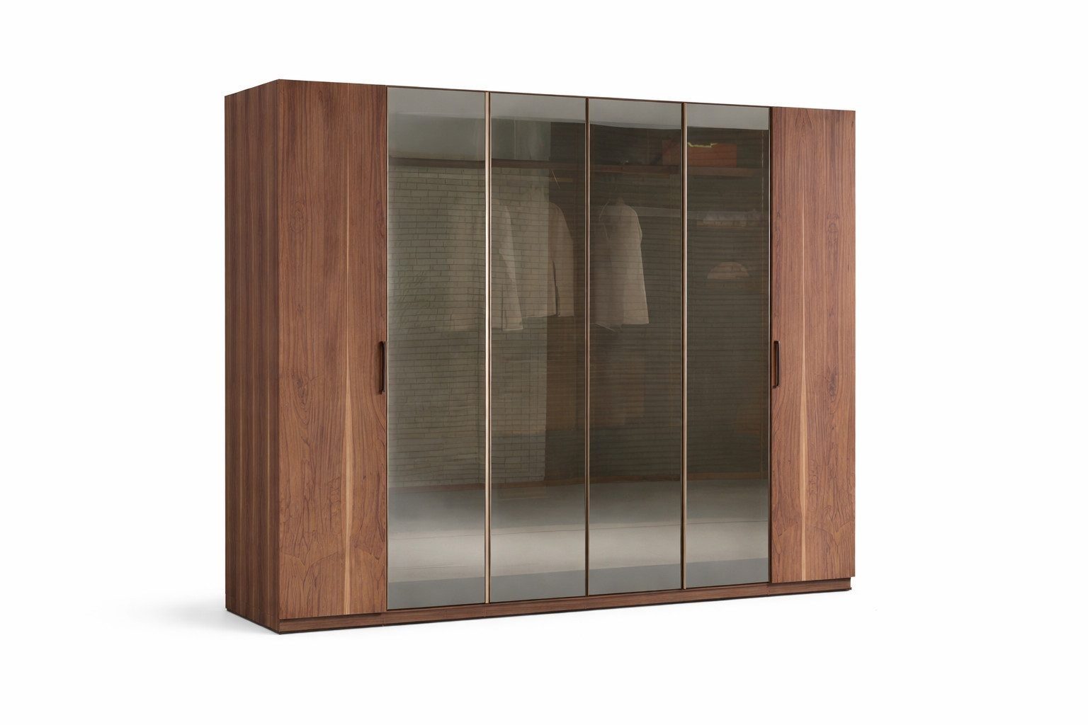 Brown wardrobe glass cabinet for the bedroom modern design immediately SOFORT