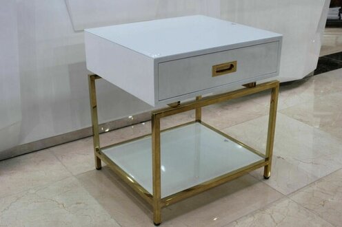 Side table coffee table square living room table white On Stock