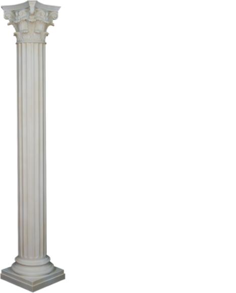 Decorative high column furniture in antique greek corinthian column style, 224 cm height