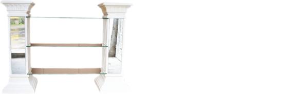 Decorative side columns for 3-glass shelves & mirrors in antique greek order style, model - 1838