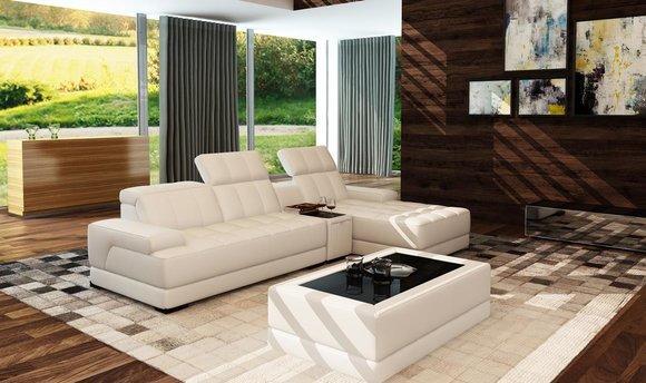 Leather sofa corner sofa sofa couch upholstery corner set L shape XXL big sofas design