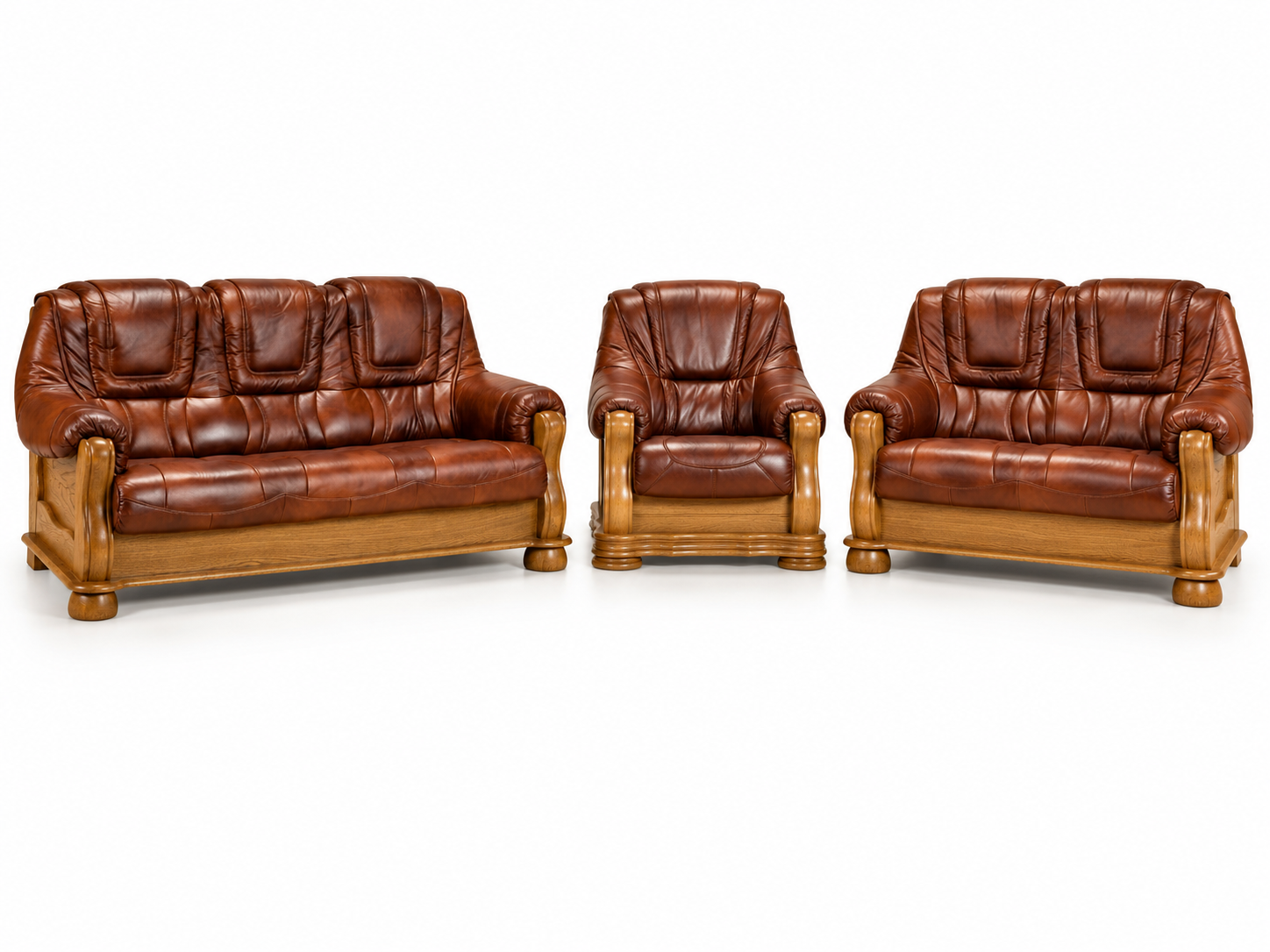 Classic Suite 3+2+2 Seater Upholstered Sofa Suite Couch Sofa 100% Leather Ready SOFORT