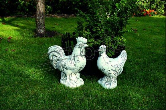Garden Decoration Chicken Terrace Stone Figurine Deco Statue Sculpture 638 New