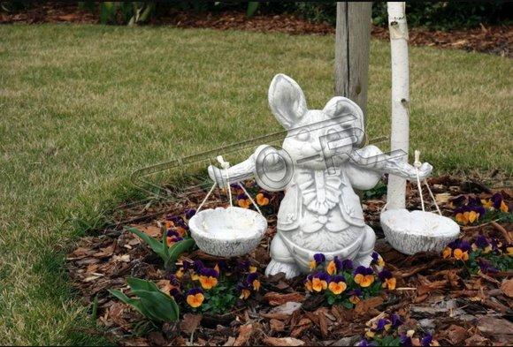 Garden decoration rabbit terrace stone figures figure decoration statue sculpture S103062