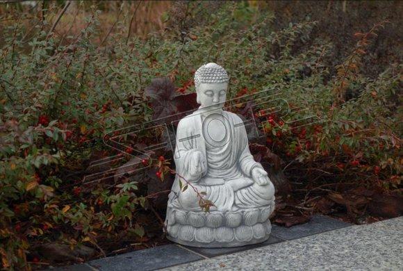 Buddha sculpture in stone look. Large sculpture for garden and living area 30cm