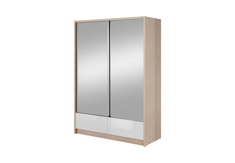 Modern style designer wardrobe made of MDF with 2-sliding doors & 2-sliding drawers with mirror 180cm
