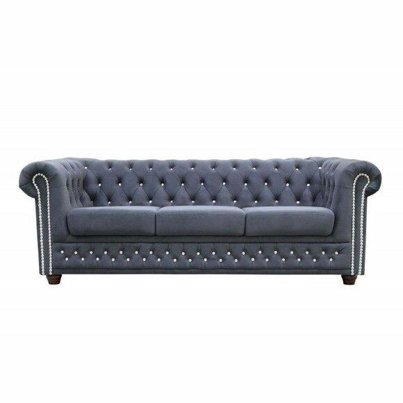 Chesterfield leather sofa sofa couch upholstery set 3+1 bed function sofa bed