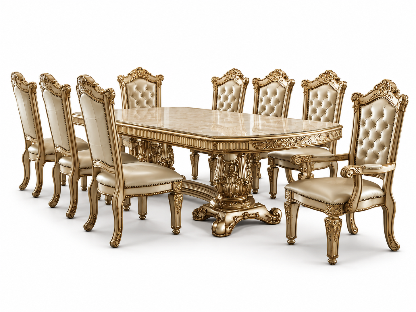 Baroque Dining Room Furniture: Table 2 Armchairs and 6 Chairs Immediately SOFORT
