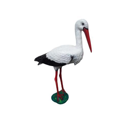 Decorative garden sculpture designed as a natural colored stork bird 75cm